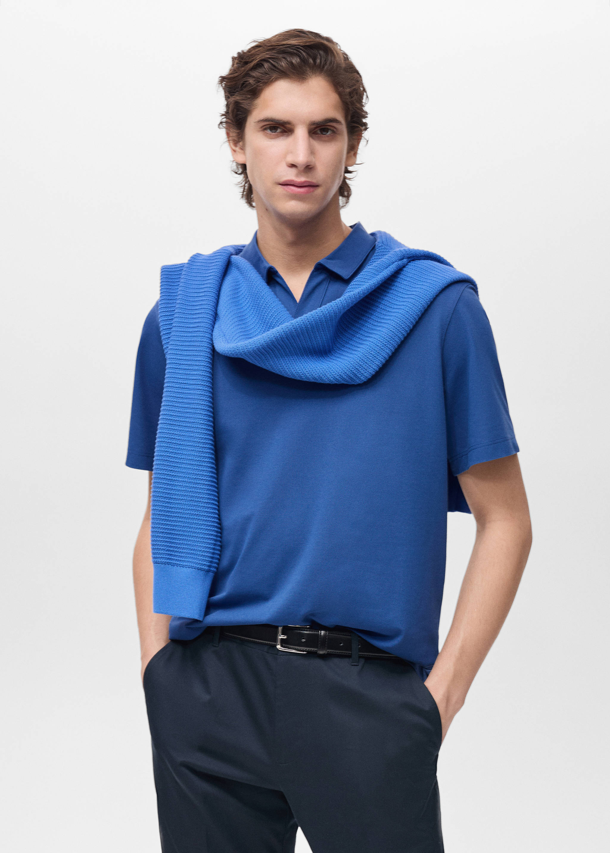 Polo slim-fit piqué de coton - Plan moyen