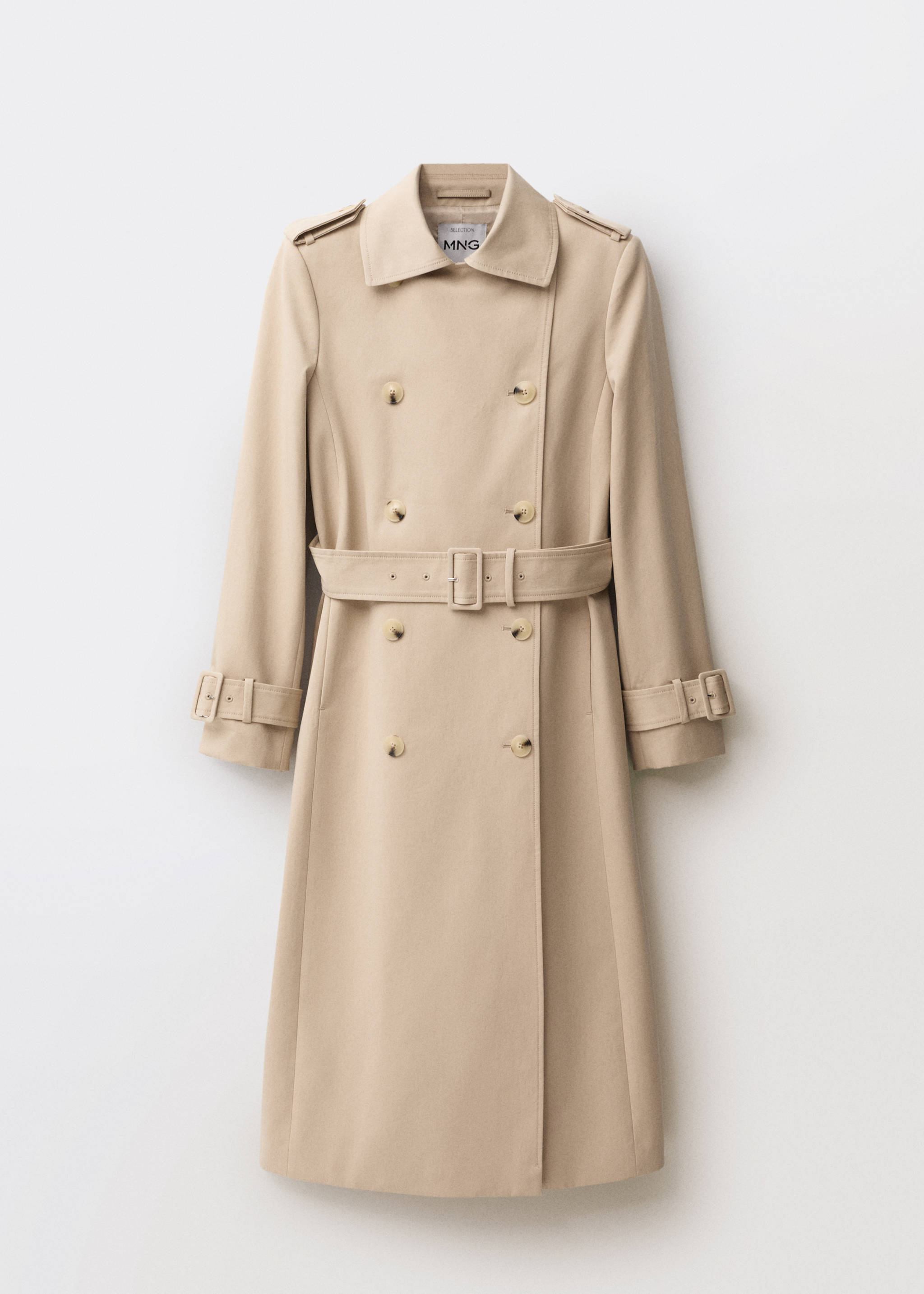 Double-breasted cotton trench coat - Article without model