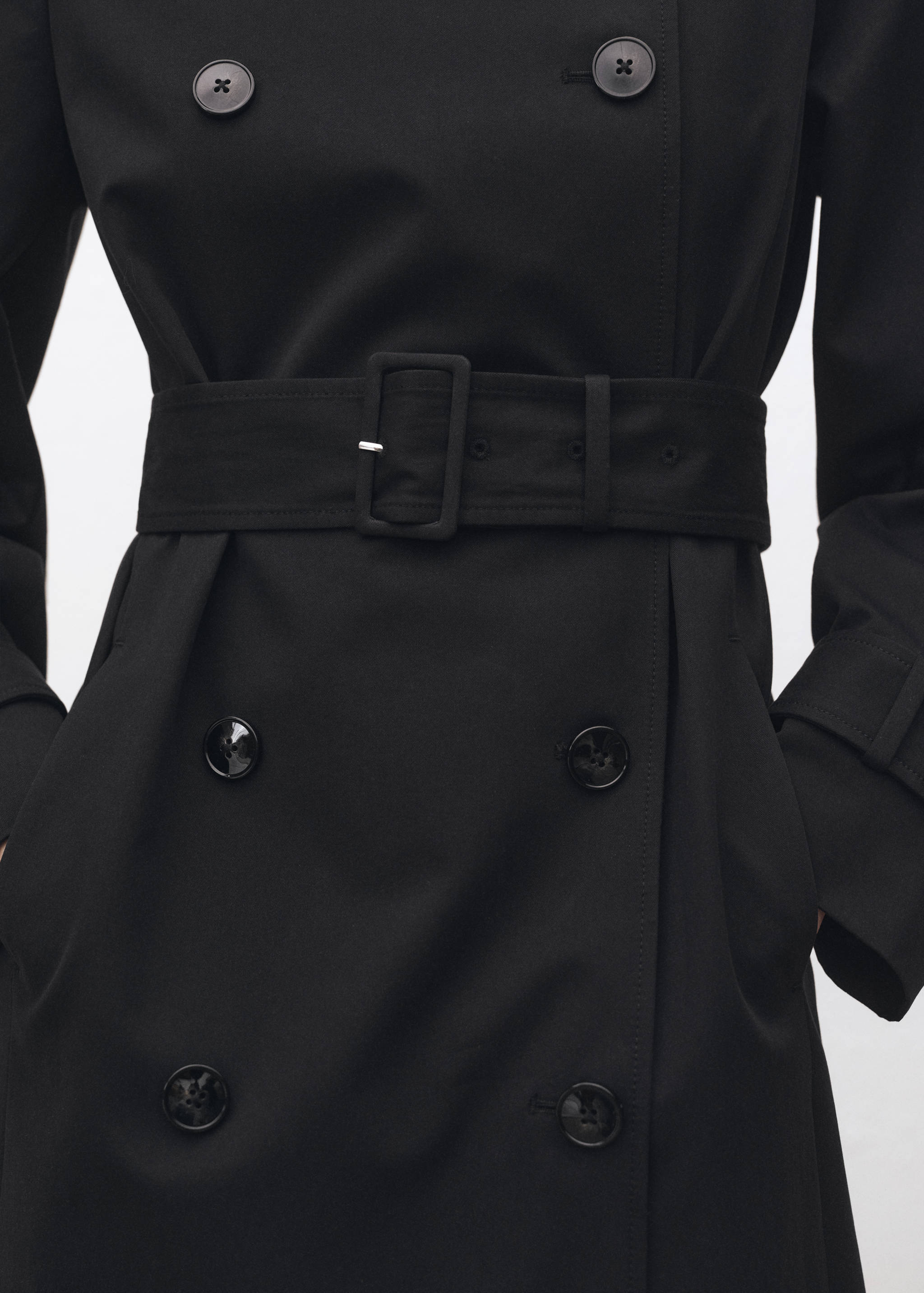 Double-breasted cotton trench coat - Details of the article 6