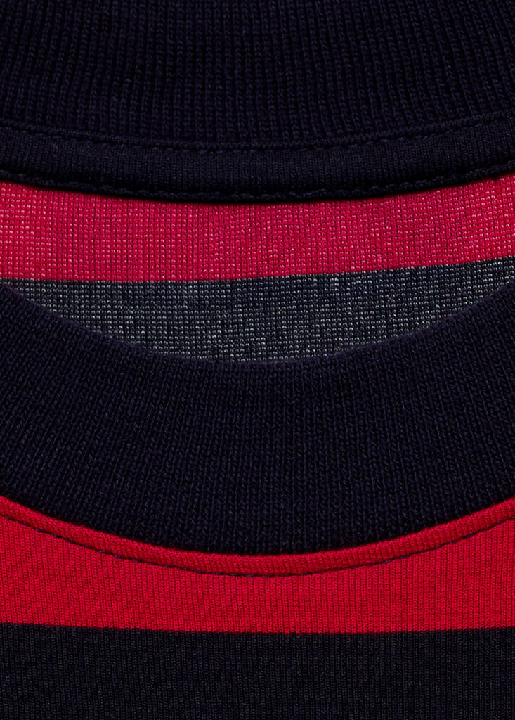 Striped short-sleeved t-shirt — Red