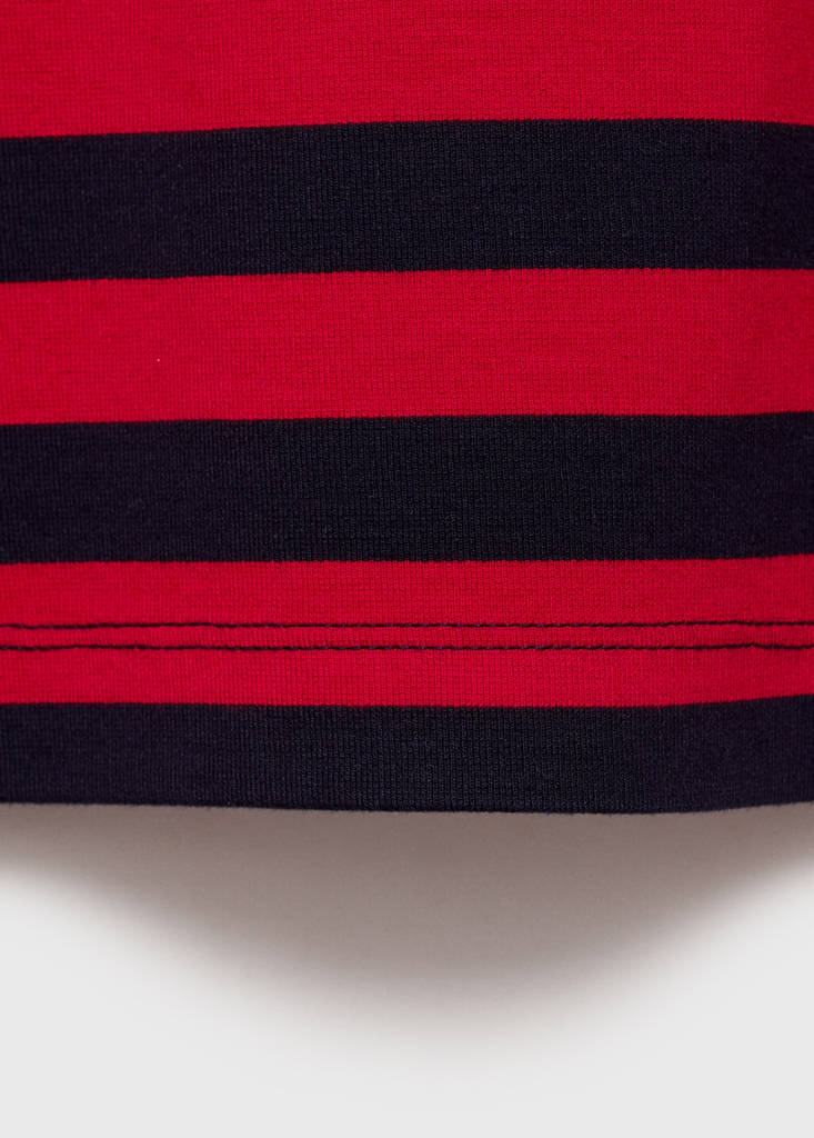 Striped short-sleeved t-shirt — Red