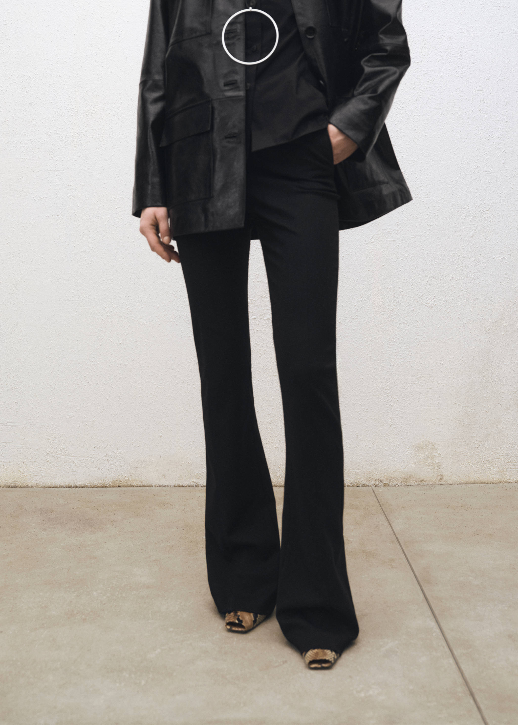 Flared suit pants with openings - Medium plane