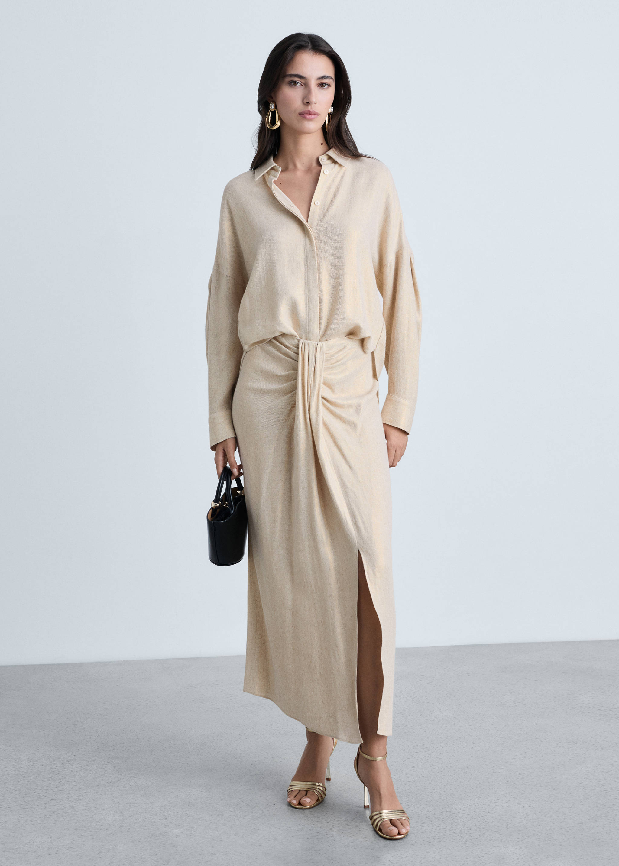 Regular linen-blend shirt - General plane