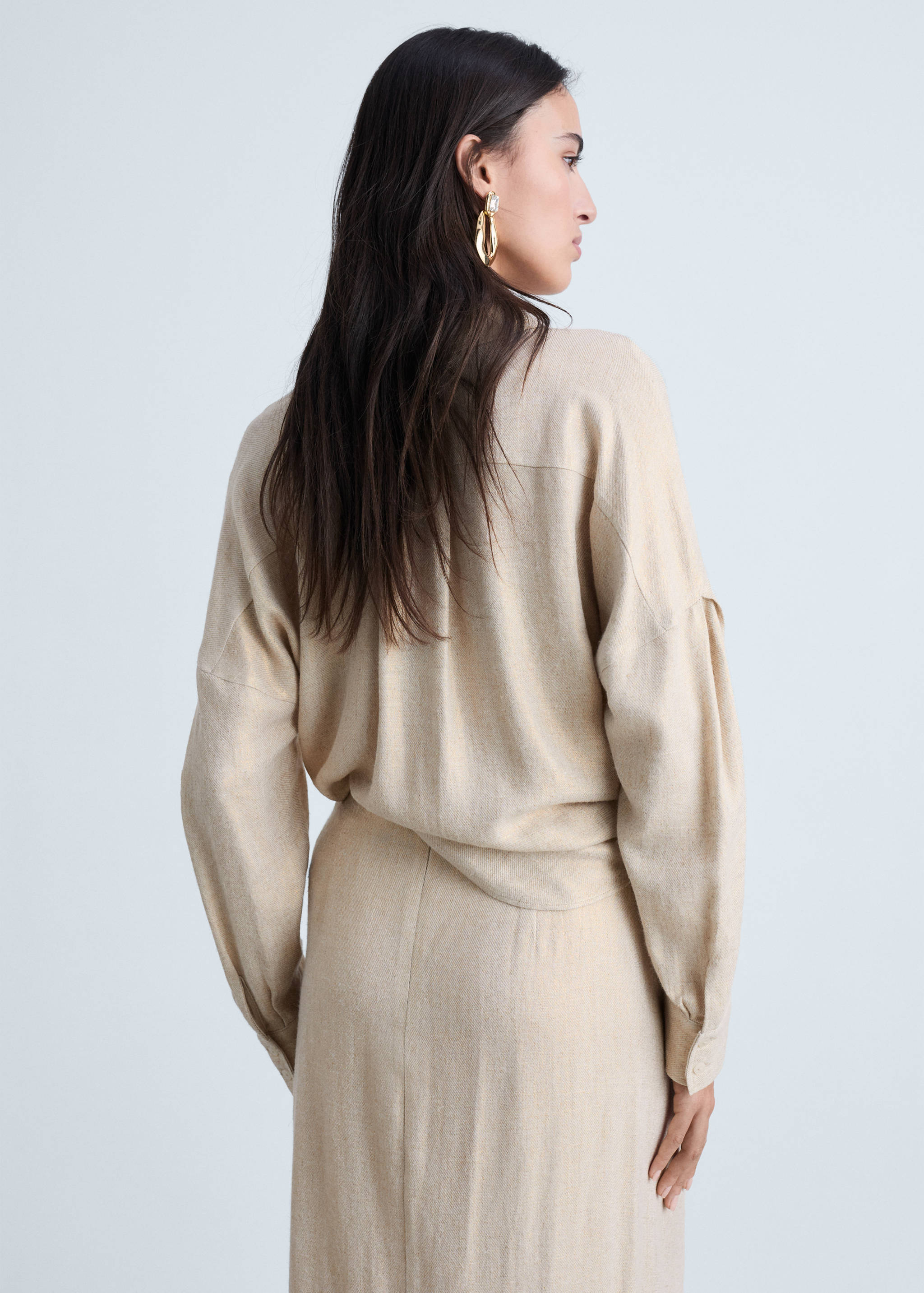 Regular linen-blend shirt - Reverse of the article