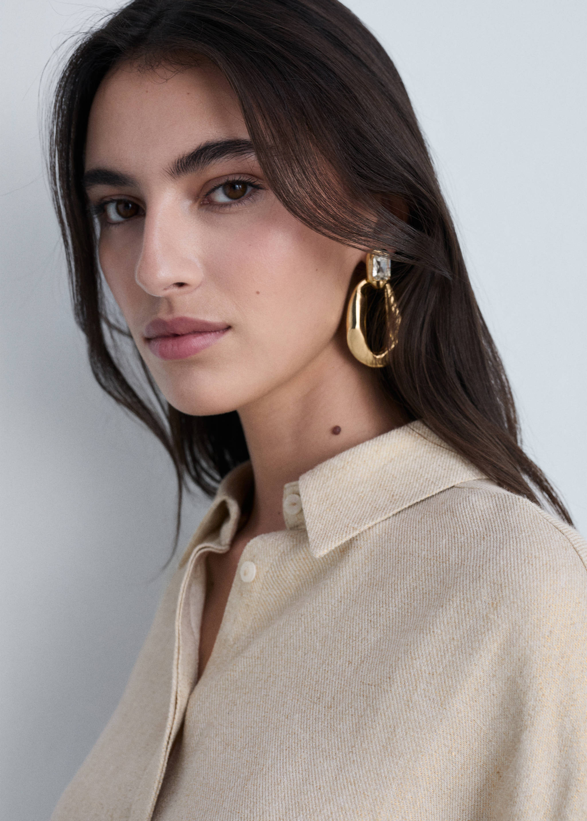 Regular linen-blend shirt - Details of the article 1