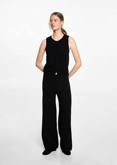 Buttoned knit top — Black 5