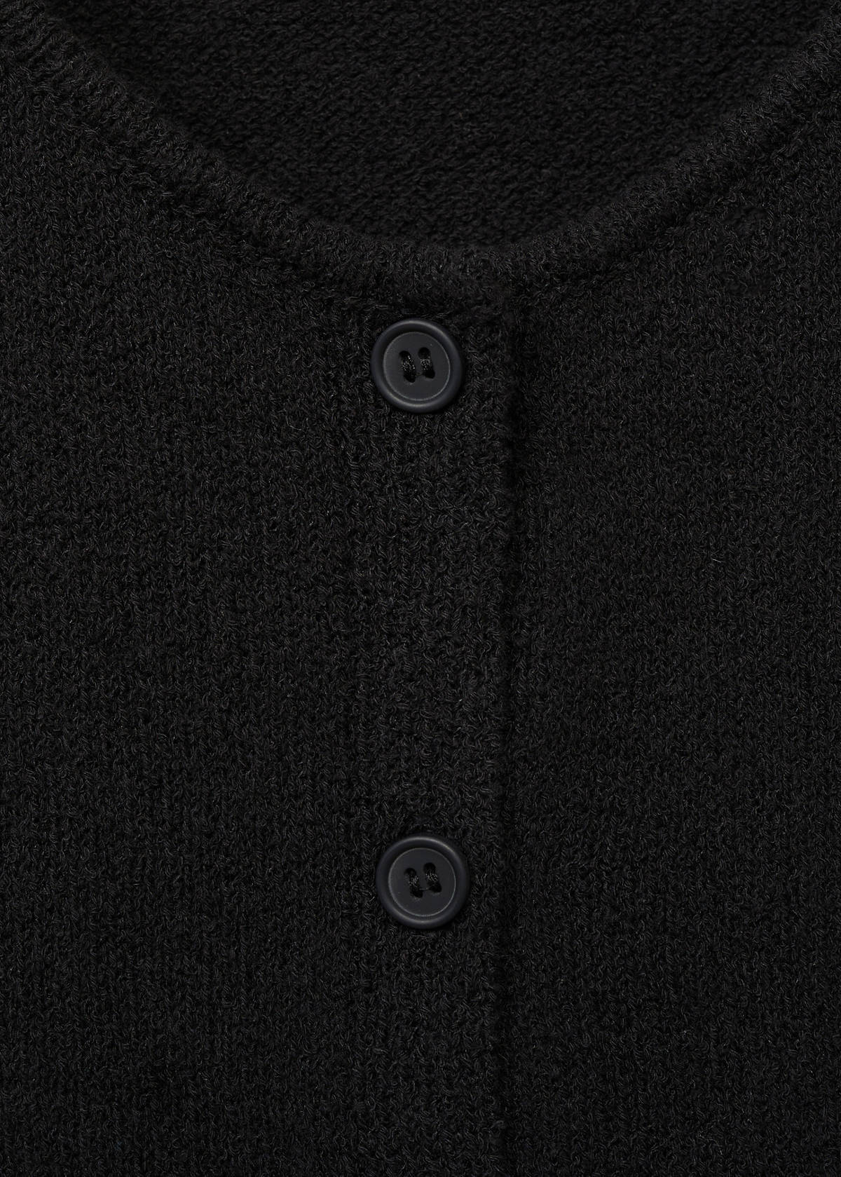 Buttoned knit top — Black