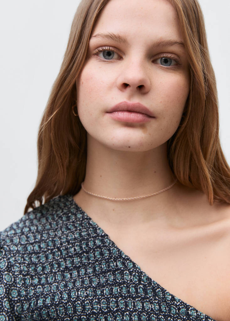 Ruffled asymmetrical blouse — Dark Navy