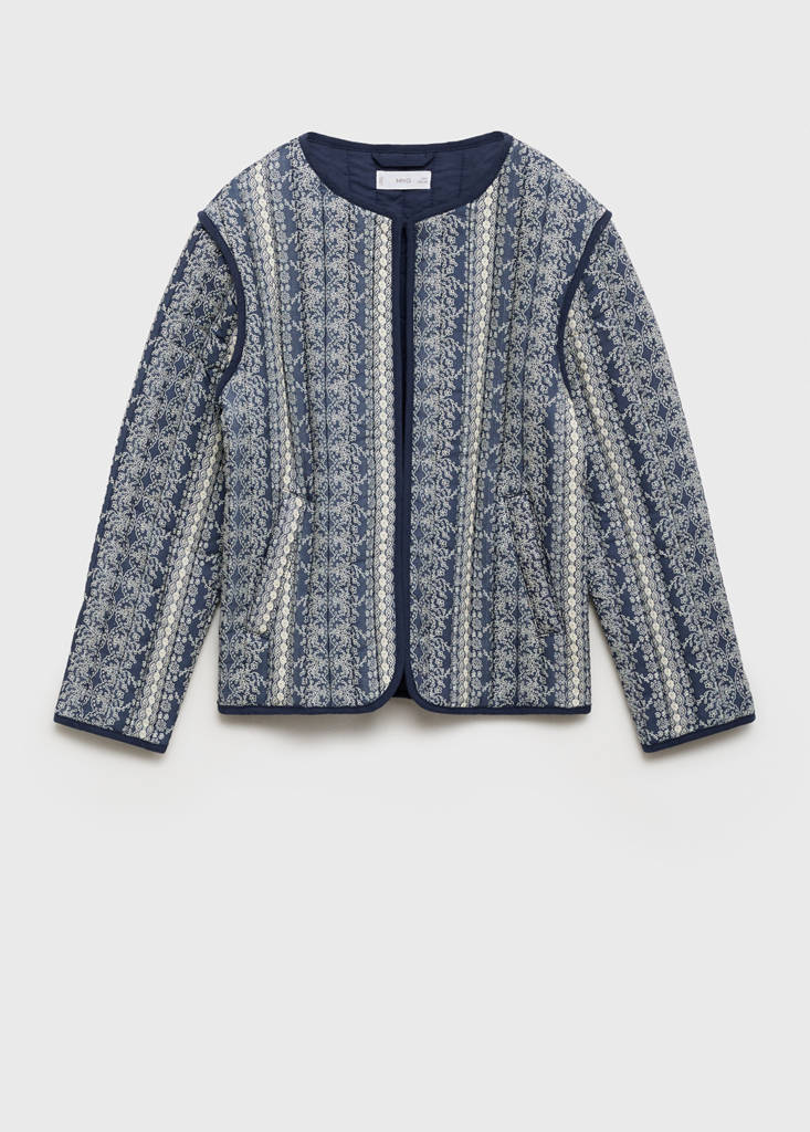 MANGO KIDS - Veste matelassée imprimée bleu marine foncé - 9 - Fille