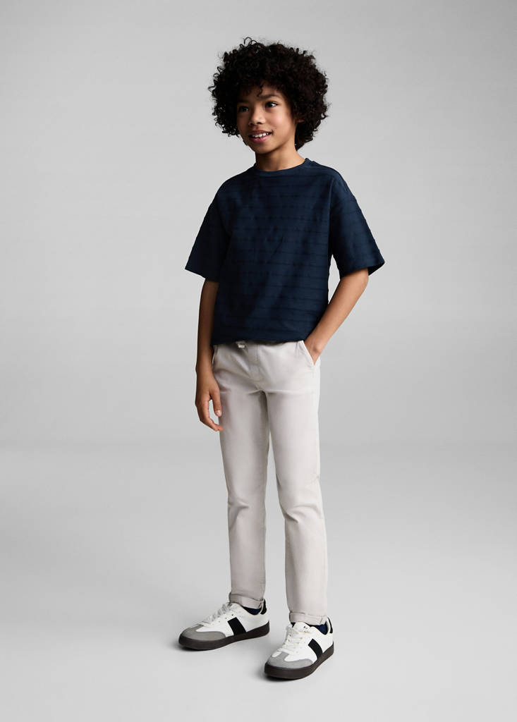 MANGO KIDS - Pantalon slim-fit coton gris glacé - 6 - Garçon