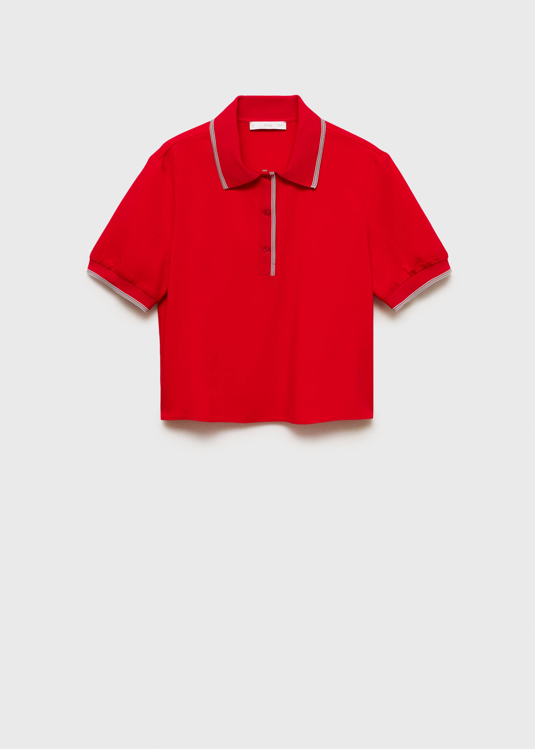 Cropped polo shirt with contrasting trim - Article without model