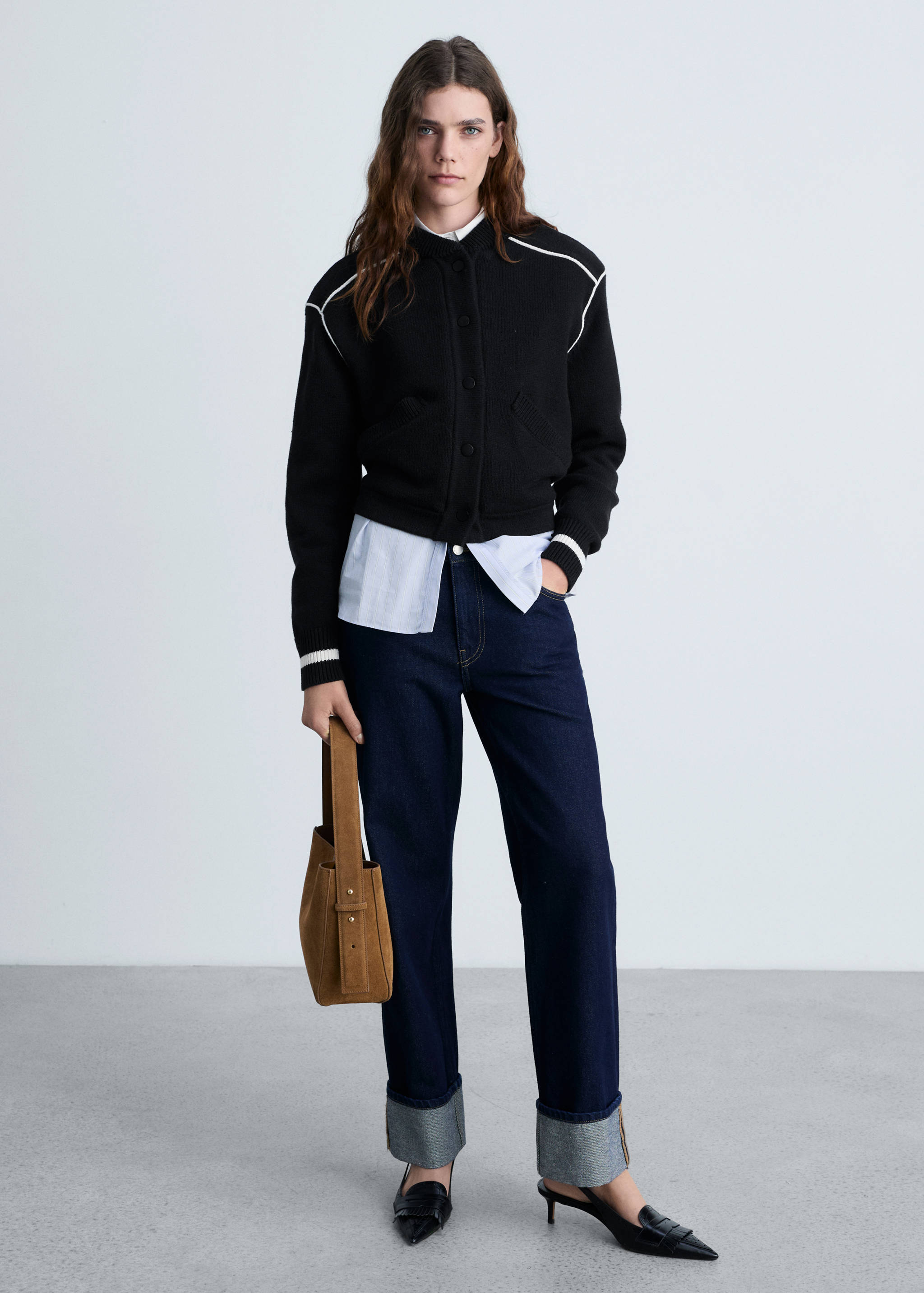 Knitted bomber jacket - General plane