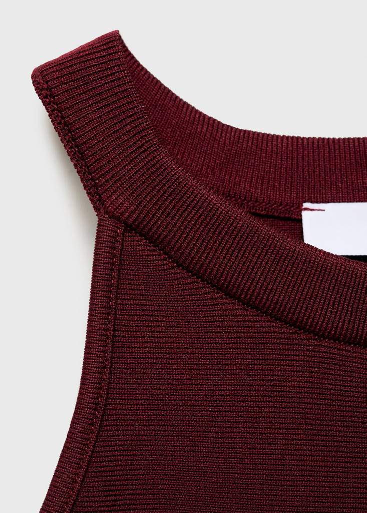 Short peplum knitted dress — Maroon