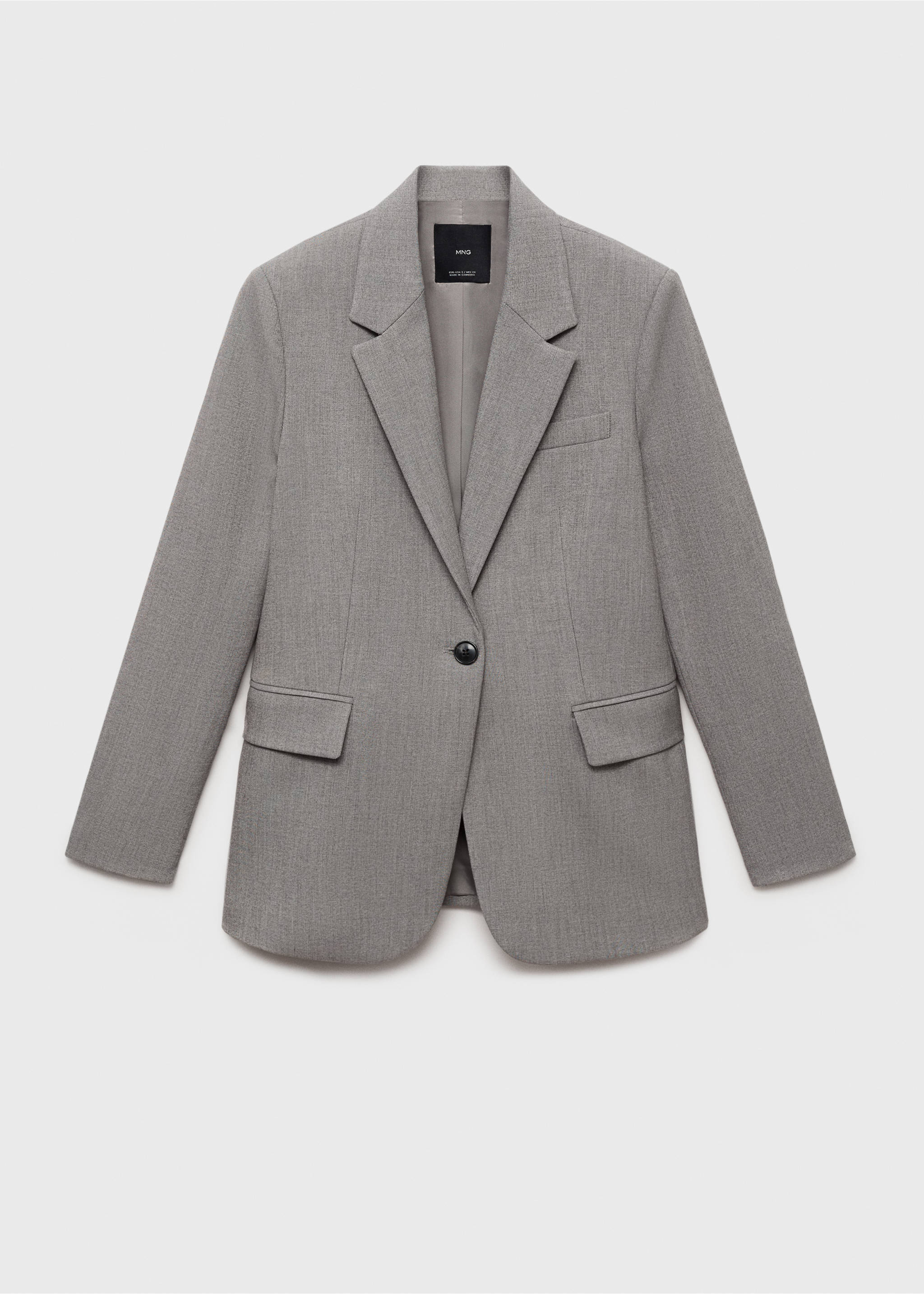 Blazer dritto tasche falda - Articolo senza modello, Grigio. Ref: 87085139-00.