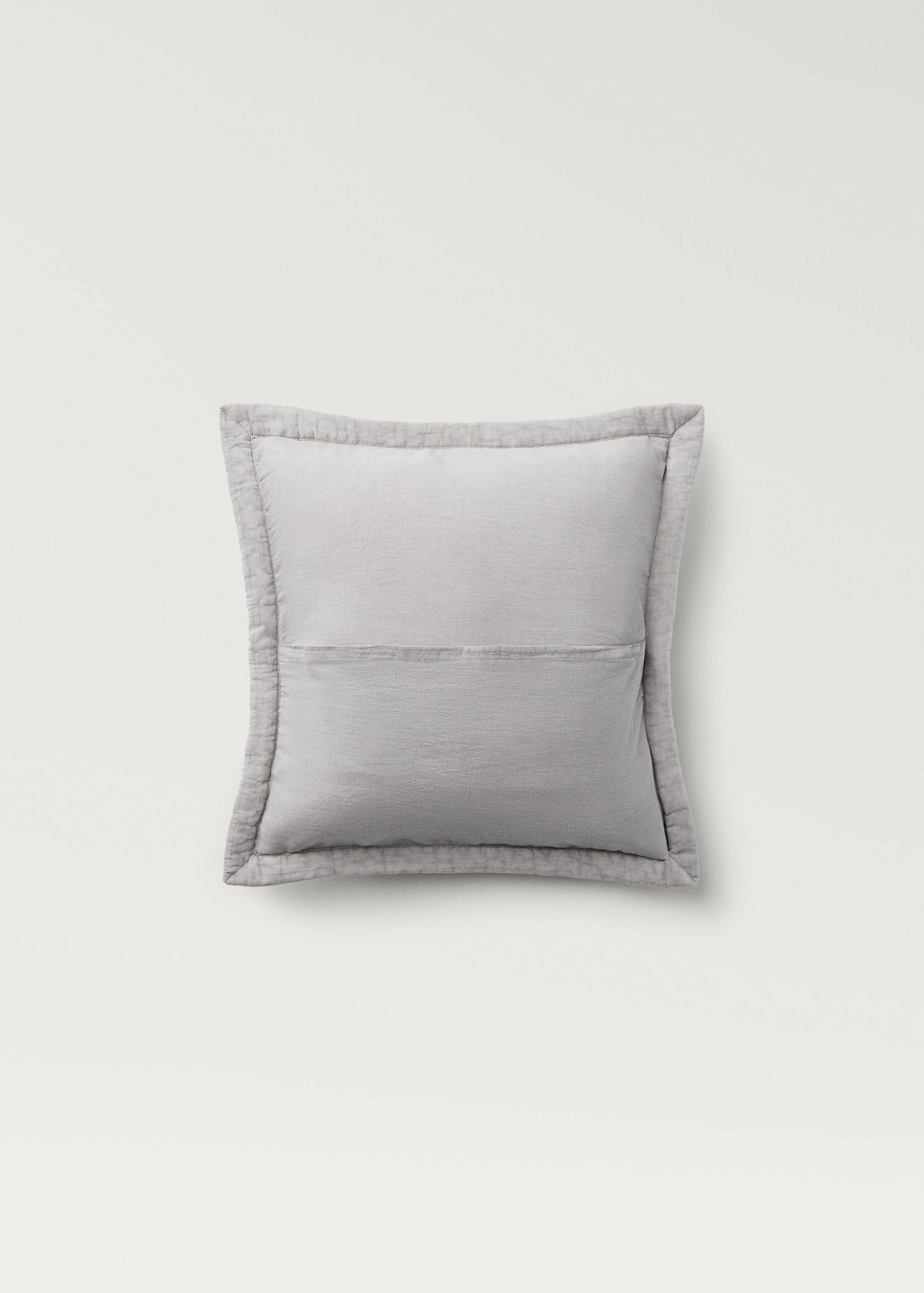 Washed cotton plaid children's bed cushion cover 40x40 cm - Details of the article 1