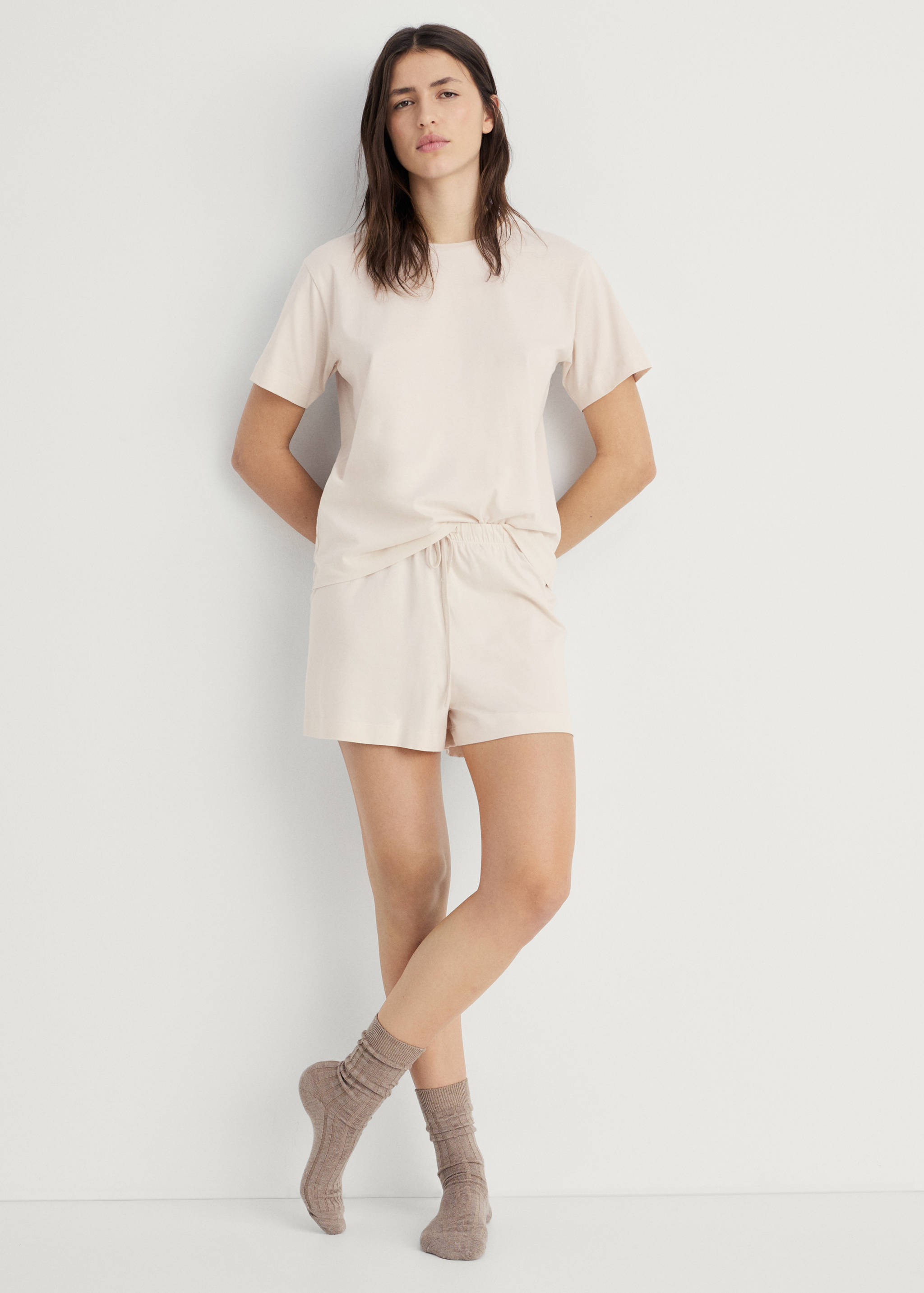 Two-piece short cotton pyjama set - General plane