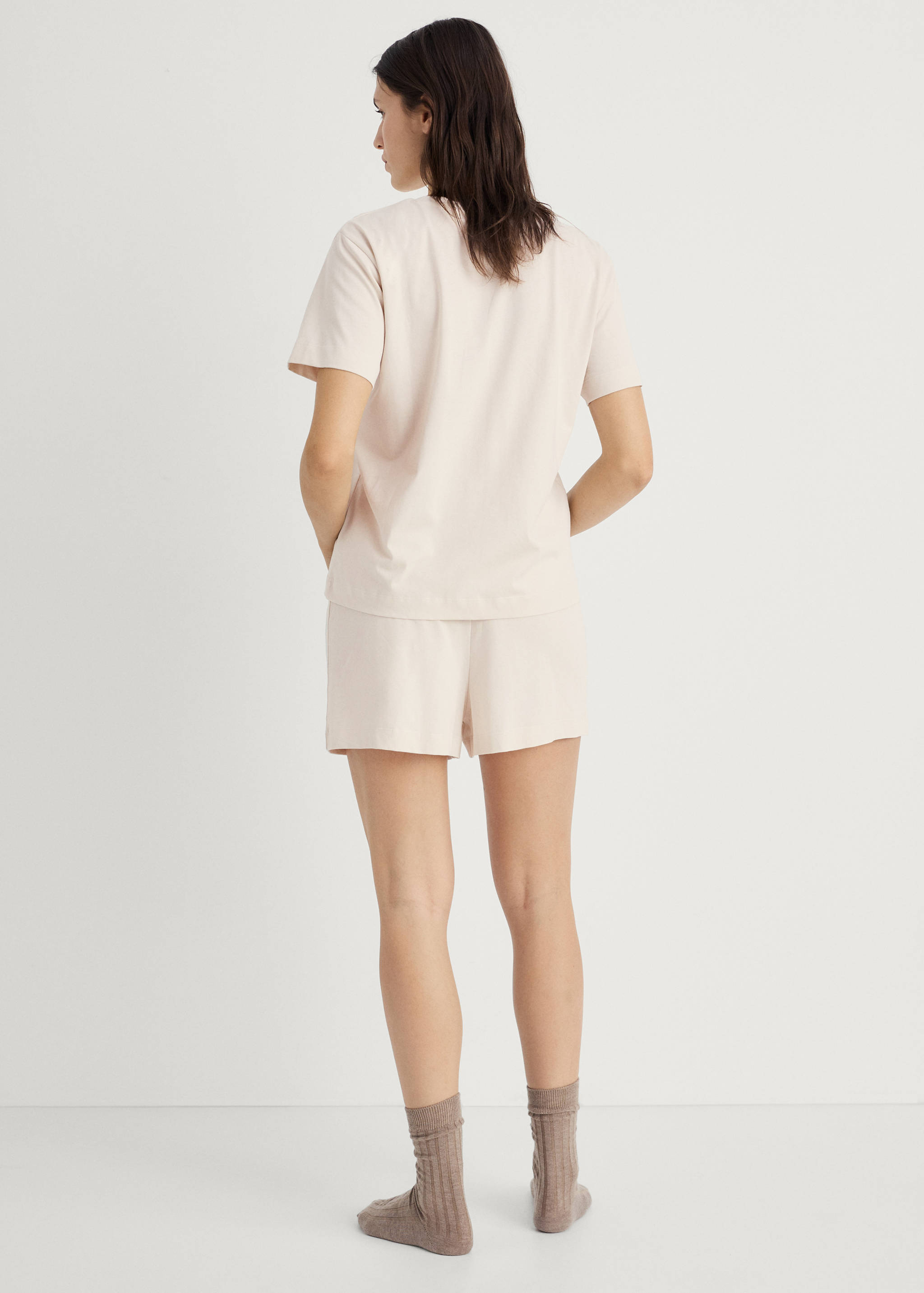 Two-piece short cotton pyjama set - Reverse of the article