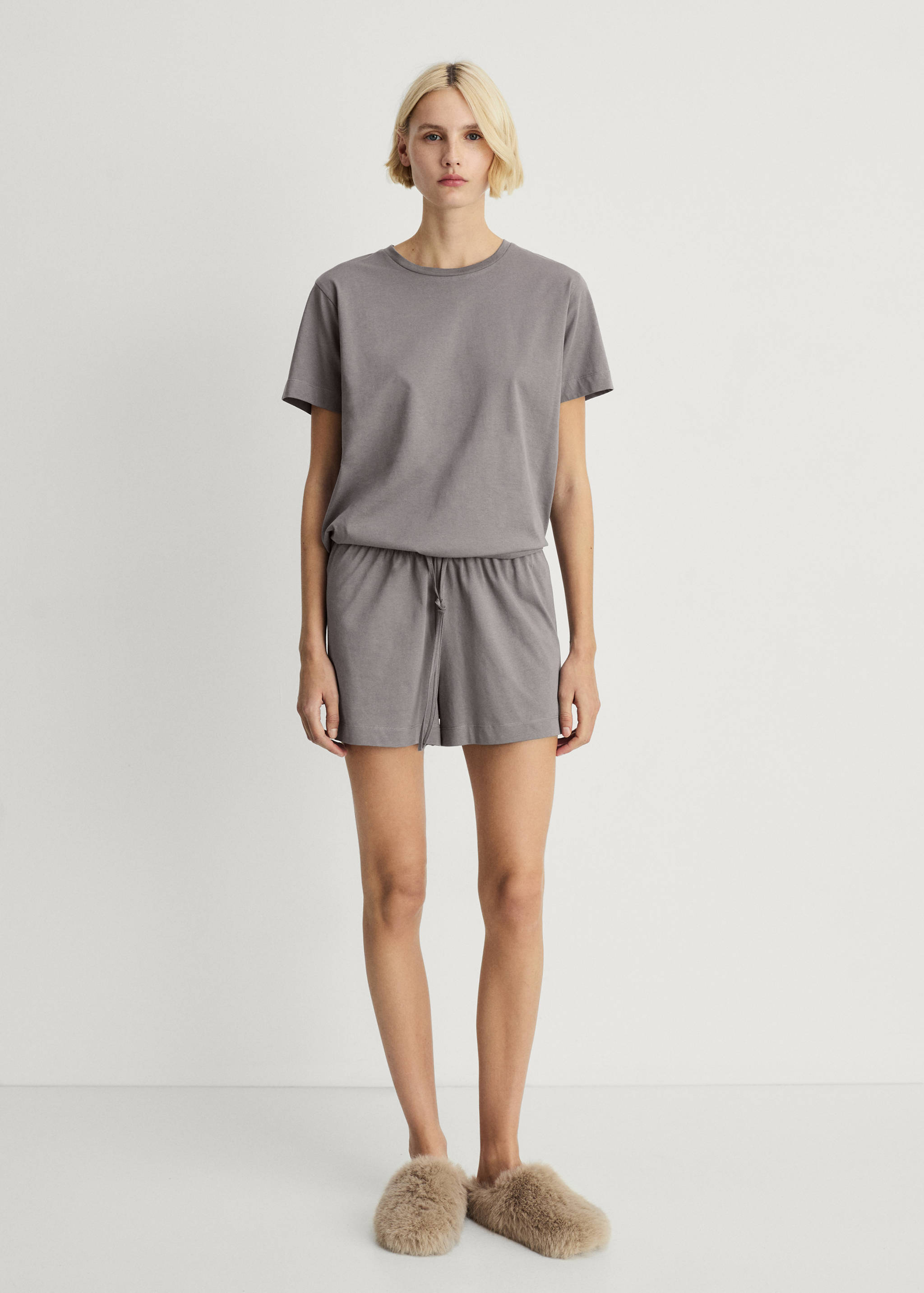 Two-piece short cotton pyjama set - General plane