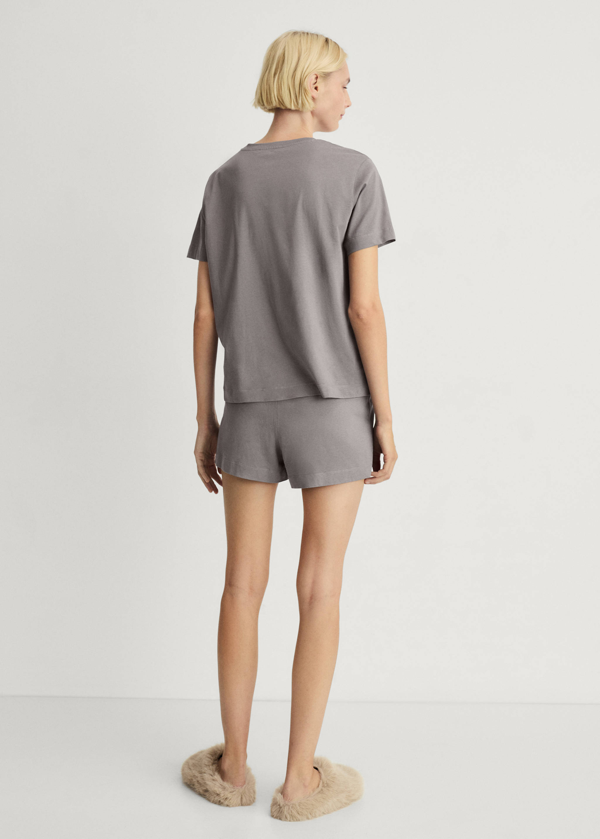 Two-piece short cotton pyjama set - Reverse of the article