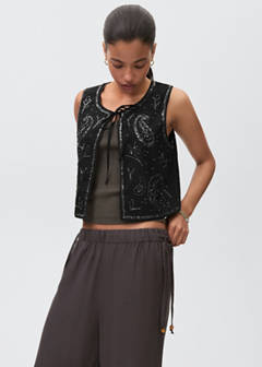 Beaded embroidered gilet — Black 1
