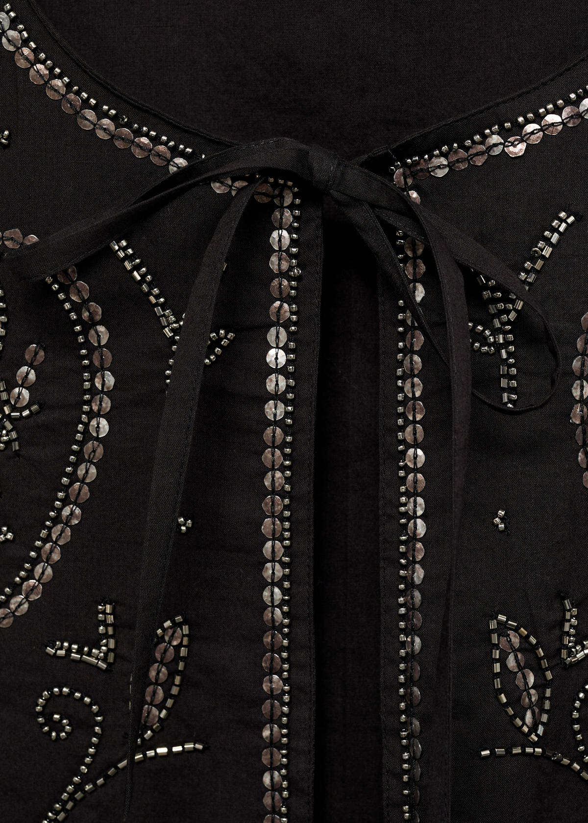 Beaded embroidered gilet — Black