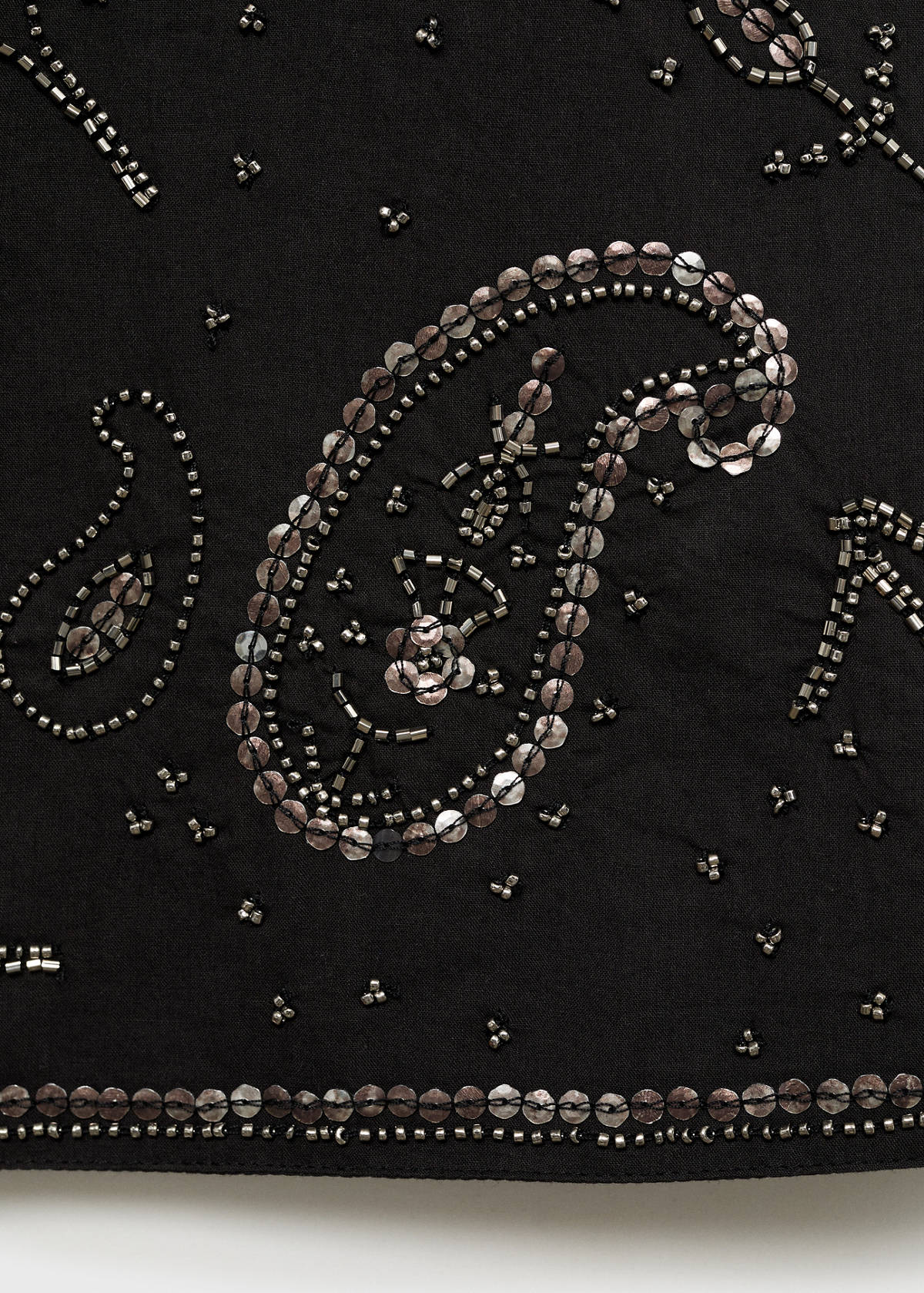 Beaded embroidered gilet — Black