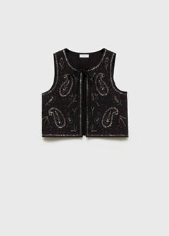 Beaded embroidered gilet — Black 3