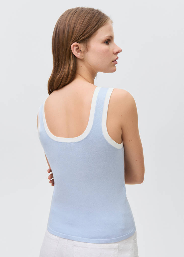 Top with contrasting finishes — Sky Blue