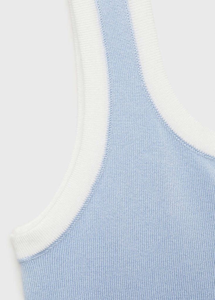 Top with contrasting finishes — Sky Blue