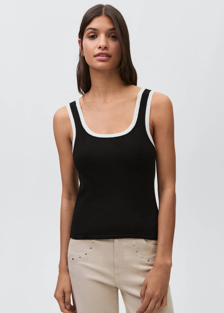 Top with contrasting finishes — Black