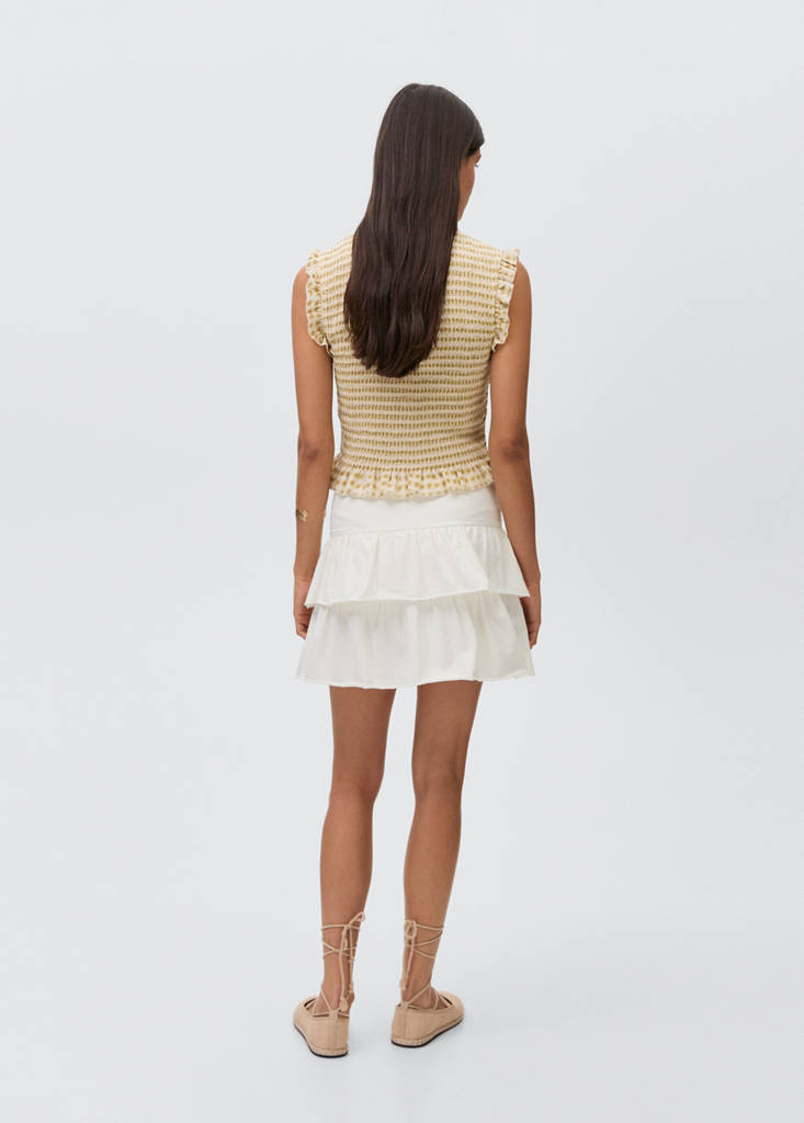 Ruffled mini-skirt trousers — Off White