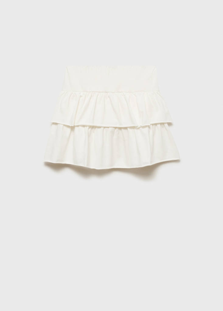 Ruffled mini-skirt trousers — Off White