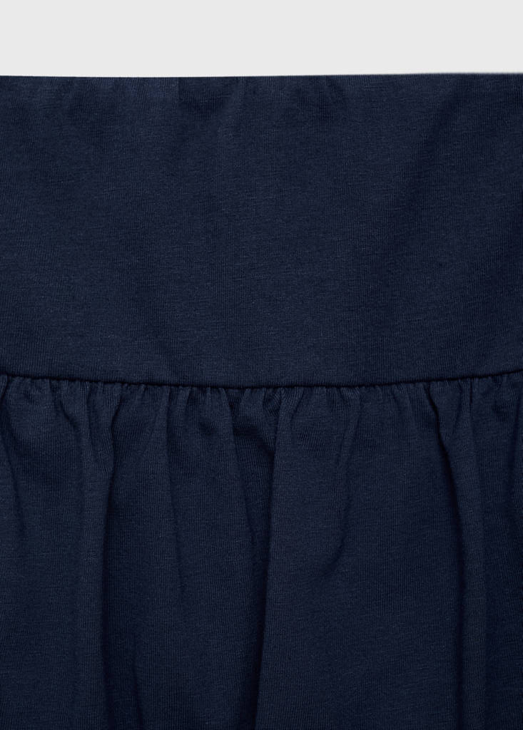 Ruffled mini-skirt trousers — Dark Navy