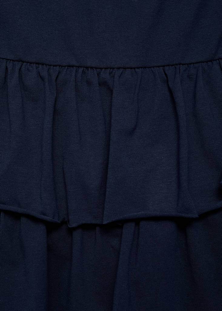 Ruffled mini-skirt trousers — Dark Navy