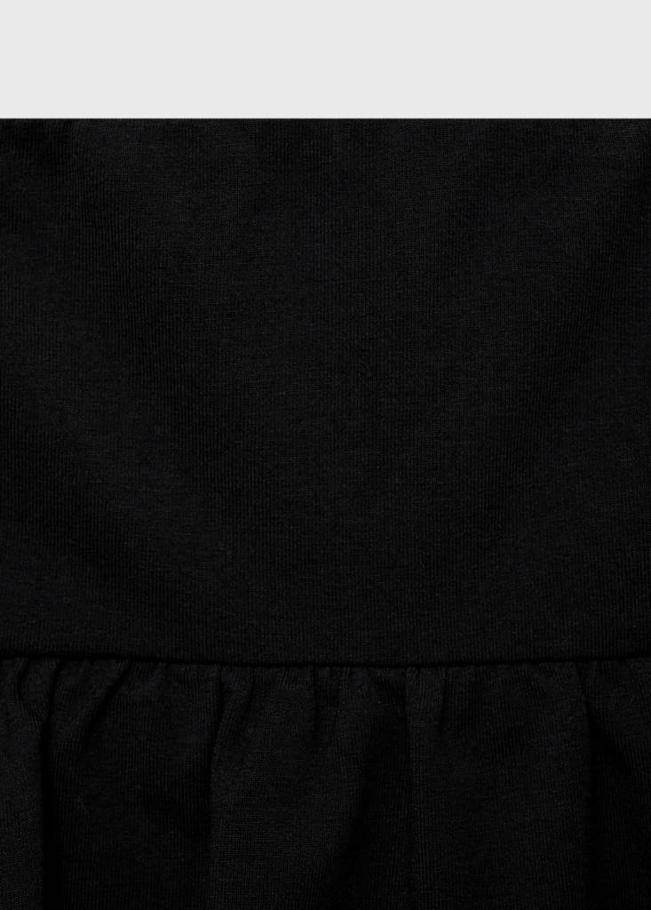 Ruffled mini-skirt trousers — Black