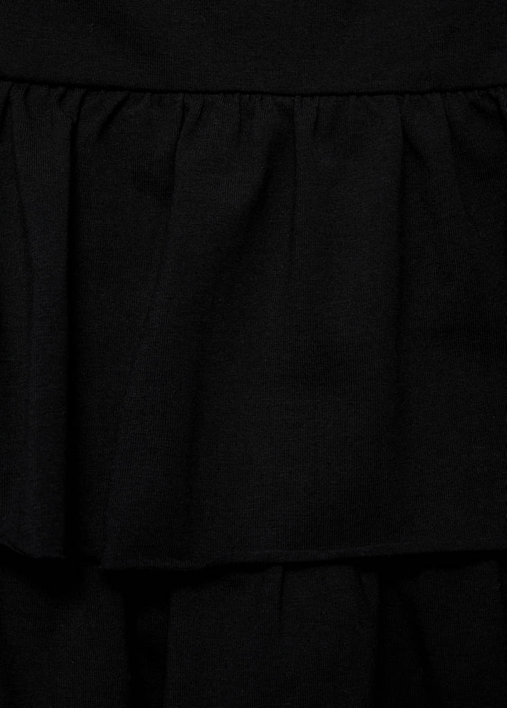Ruffled mini-skirt trousers — Black