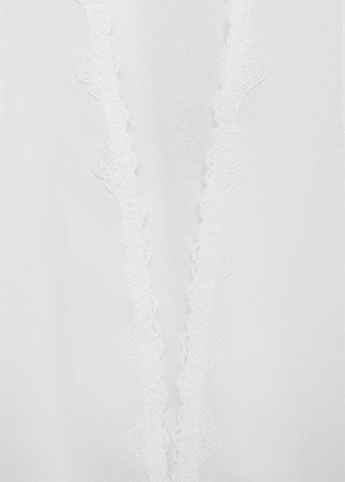 Cotton robe with lace — White