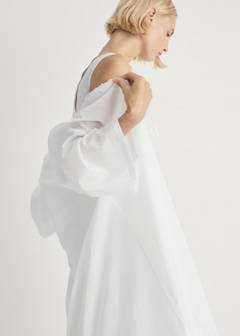 Cotton robe with lace — White 12