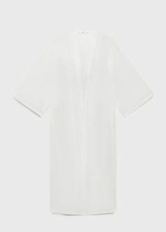 Cotton robe with lace — White 5