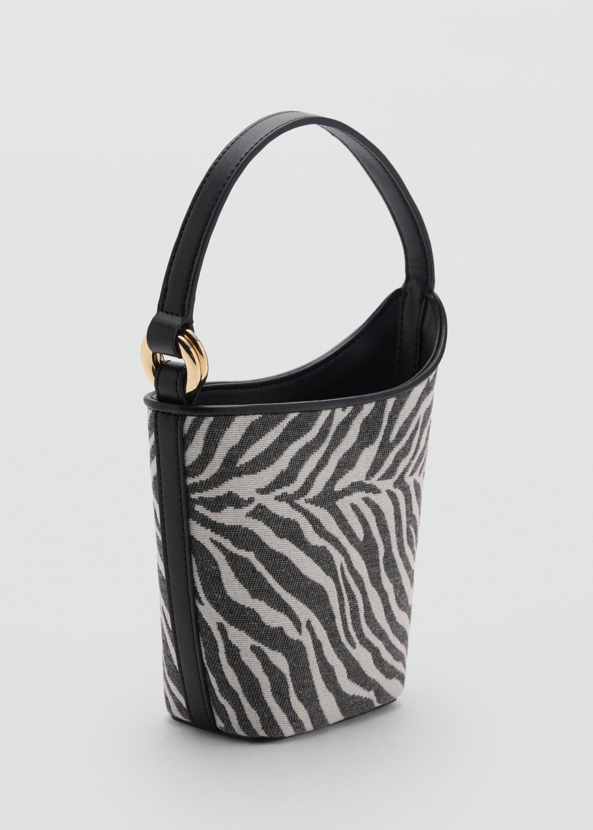 Zebra-print bucket bag - Medium plane