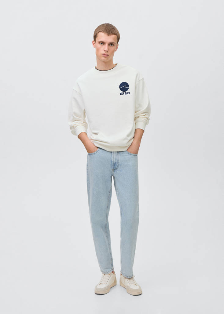 Message cotton sweatshirt — Off White