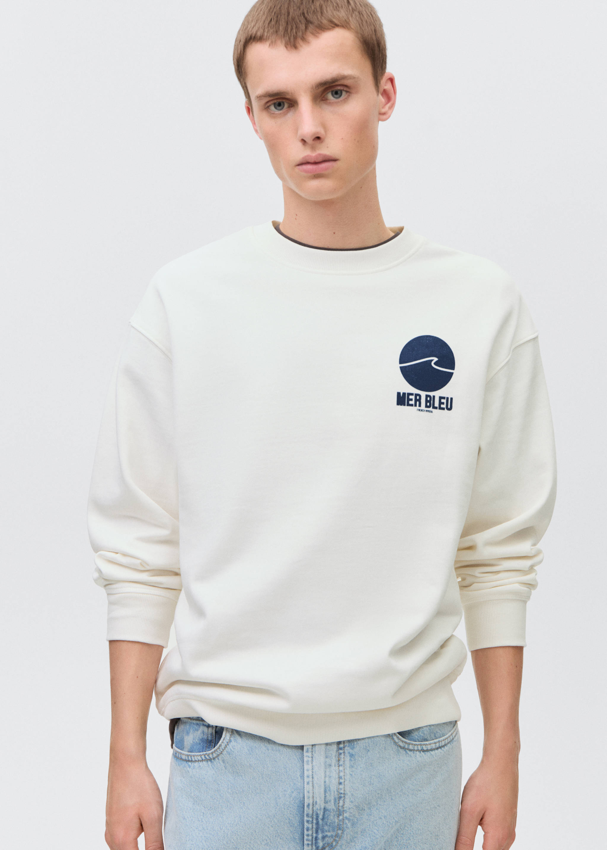 Sudadera algodón mensaje - Plano medio