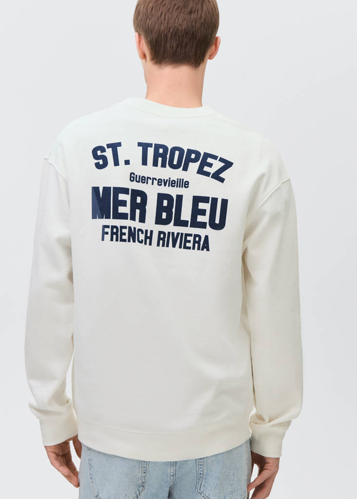 Message cotton sweatshirt — Off White