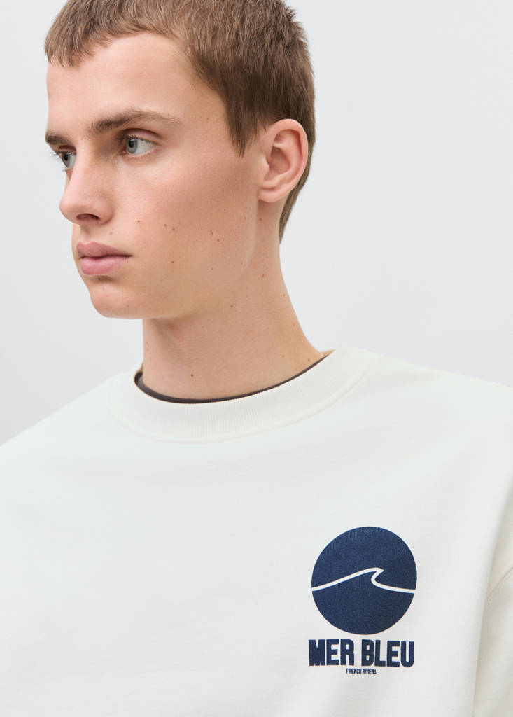 Message cotton sweatshirt — Off White