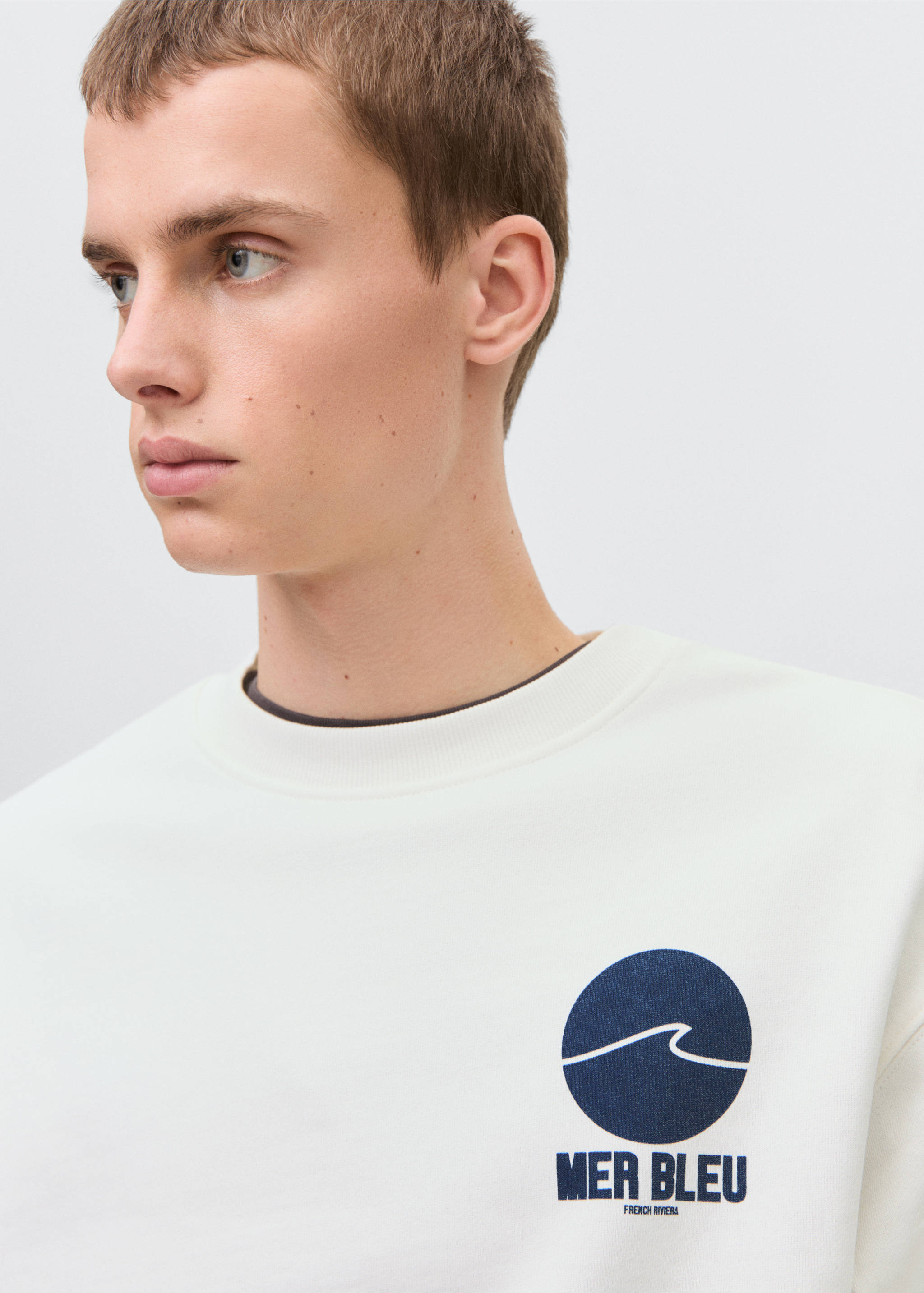 Message cotton sweatshirt - Details of the article 1, Off White. Ref: 87085736-00.