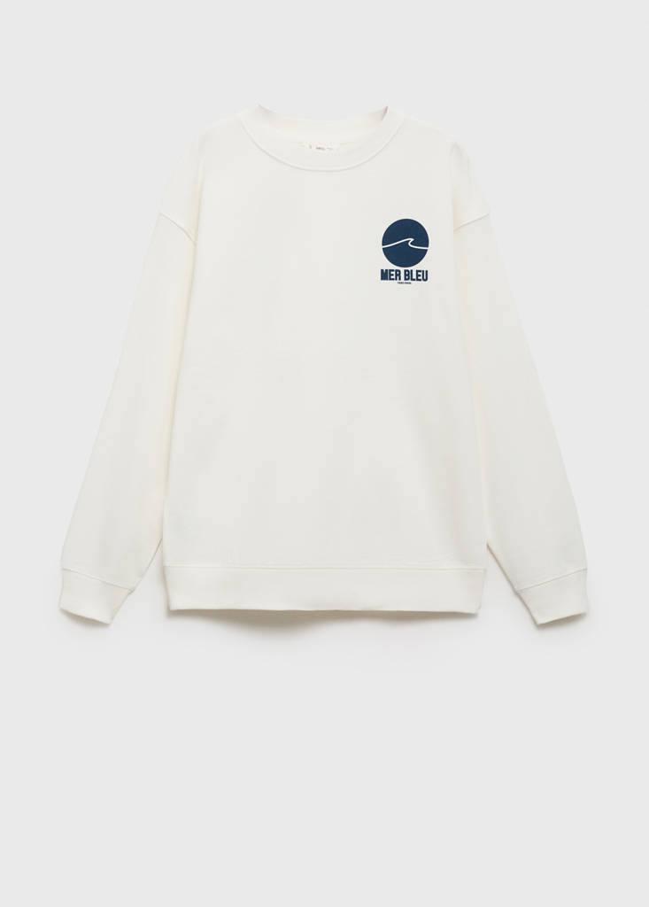 Message cotton sweatshirt — Off White