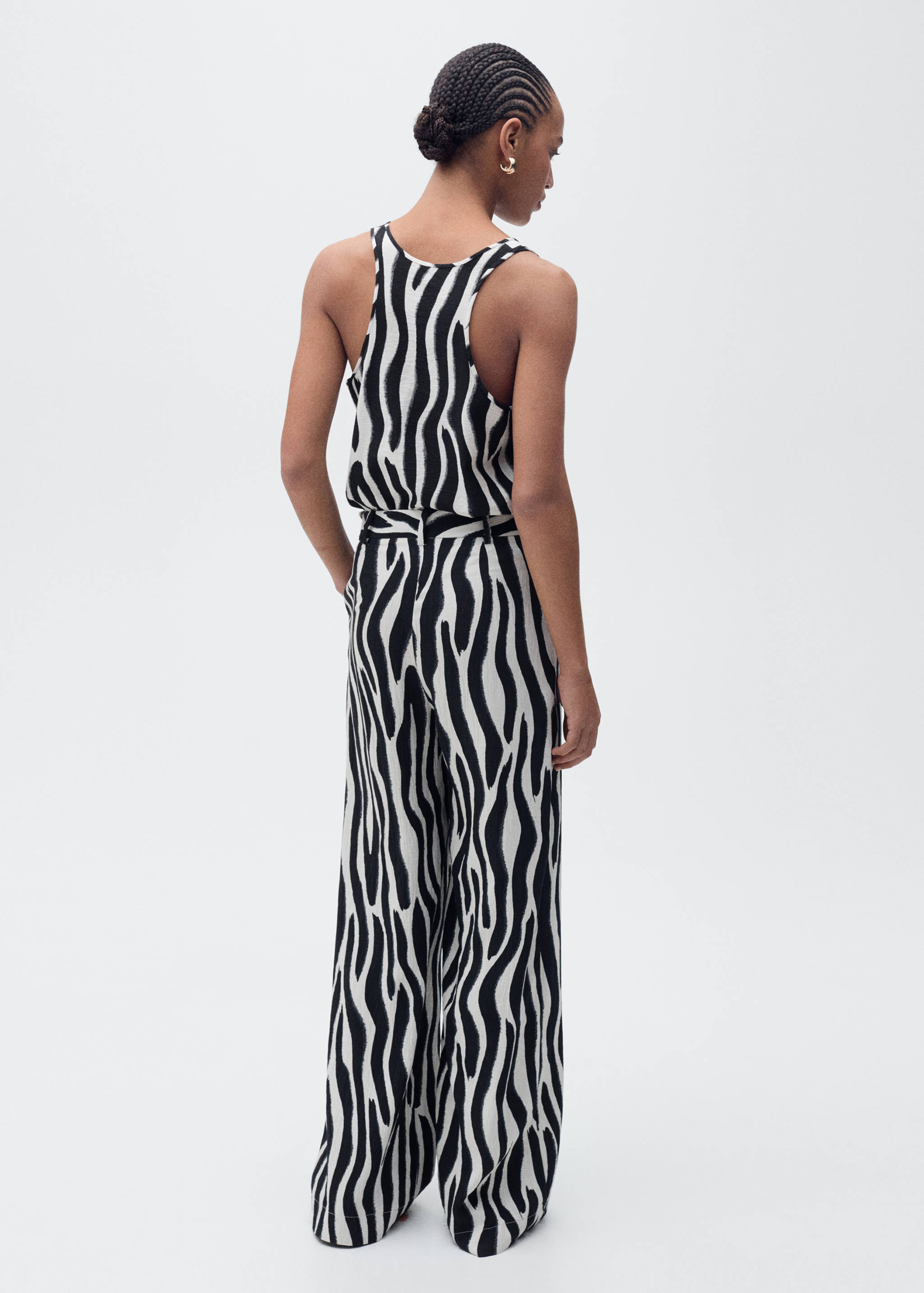 Pantalon droit imprimé zèbre - Verso de l’article