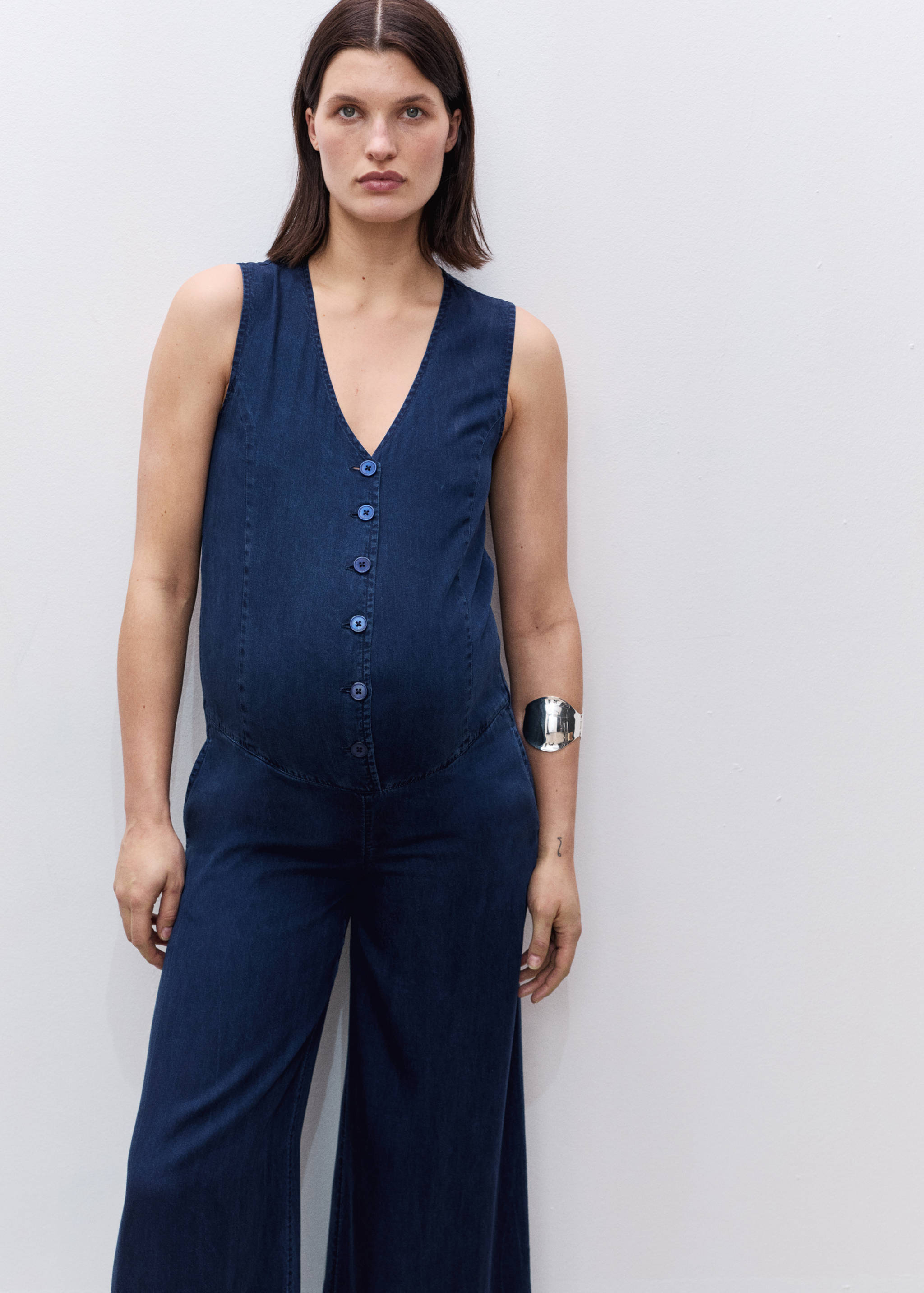 Lyocell maternity jumpsuit - Medium plane