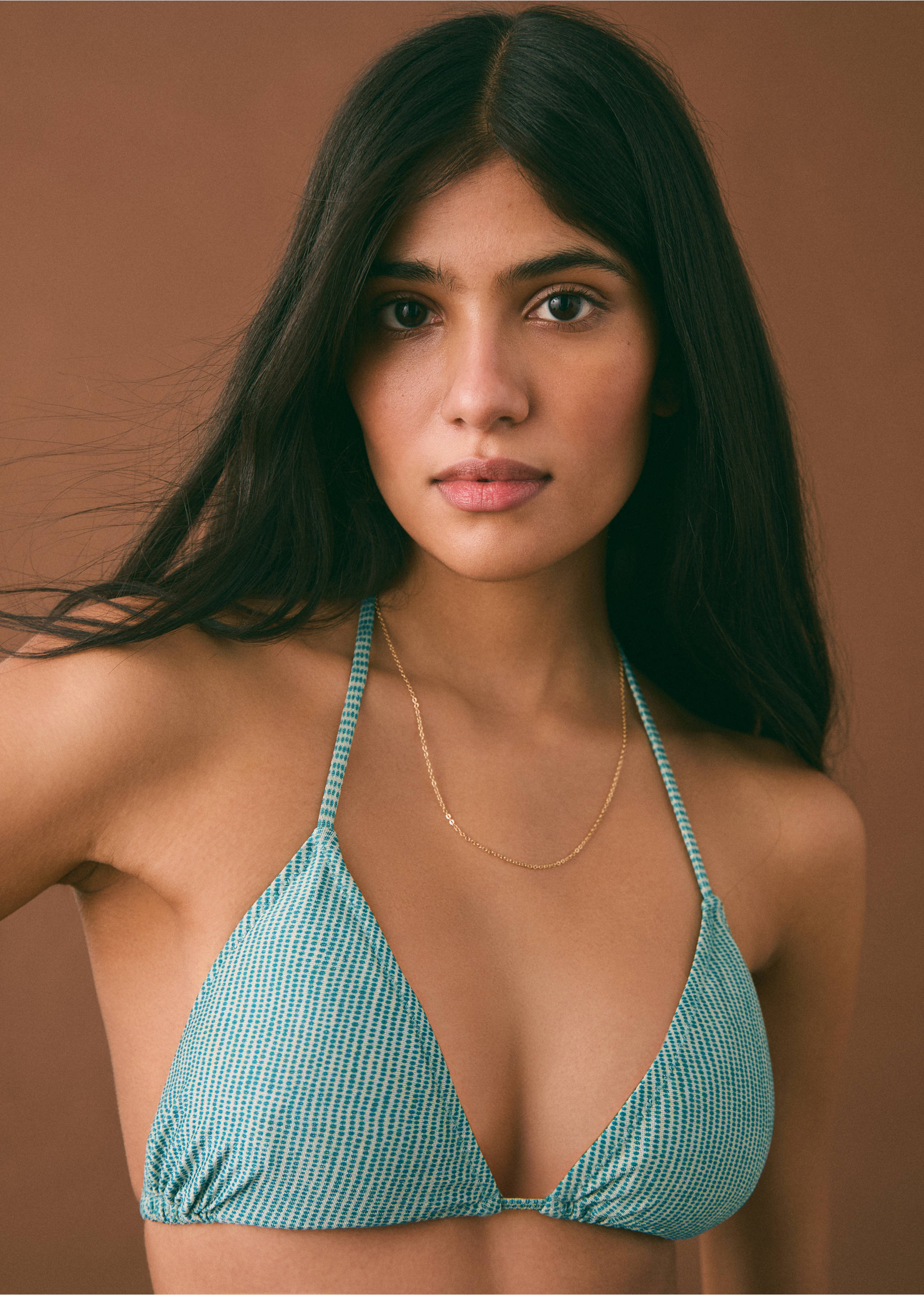 Lurex printed bikini - Details of the article 2, Mint Green. Ref: 87085743-00.