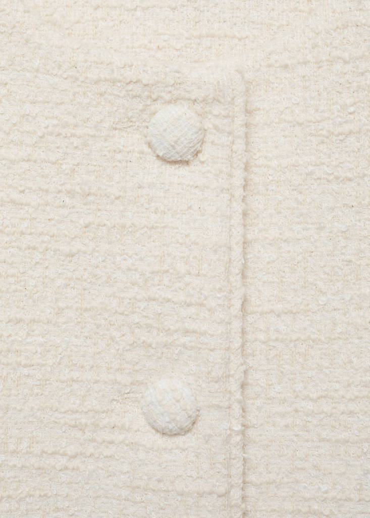 Tweed waistcoat with buttons — Ecru